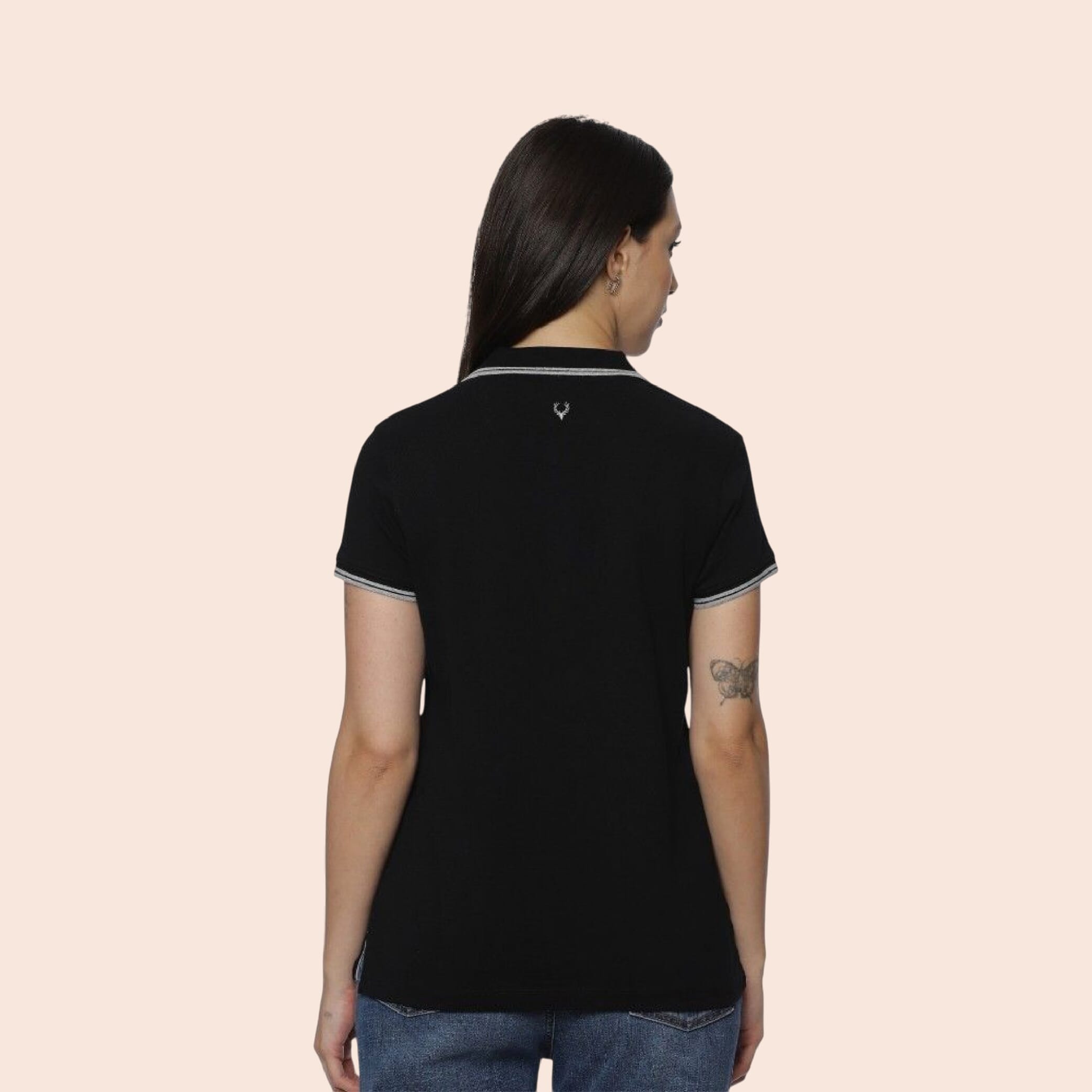 Allen Solly Polo T-shirt Women- Black